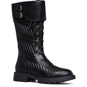 JACARA - Faux Leather Blocked Flat Heel Buckle Boots - 7.5